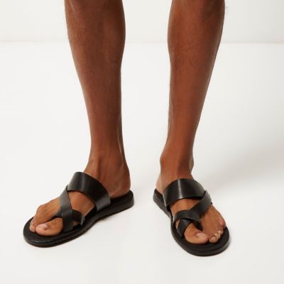Black thong sandals